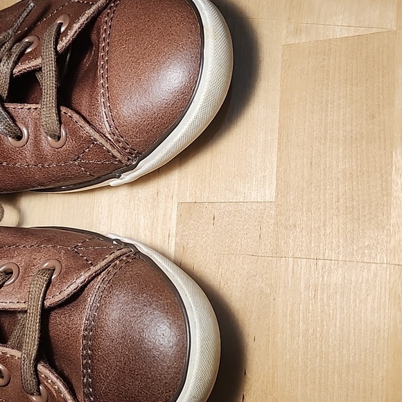 CONVERSE ALL* STAR Women’s Brown Leather Lace-Up Sneakers Shoes Size 7 US - Picture 4 of 9